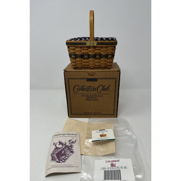 Longaberger CC 1996 JW Miniature Market Basket Combo MANY FAMILY SIGNATURES New - Picture 1 of 15